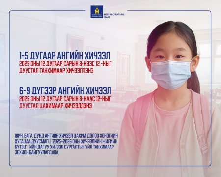 Ирэх 7 хоногт дунд ангийн сурагчид цахимаар хичээллэнэ